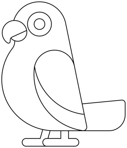 Parrot Emoji Coloring Page